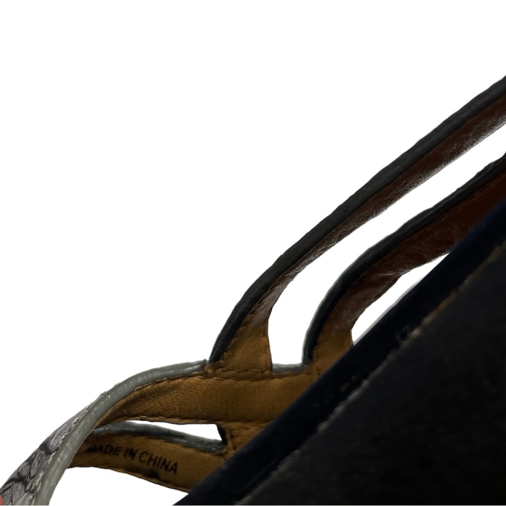 GIVENCHY Stacked Heel Open Toe Textured Leather Strappy Platform Pump - Picture 14 of 16